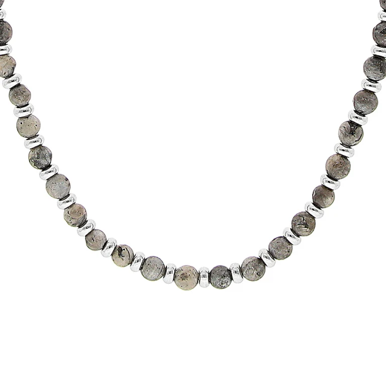 Collier long labradorite 55 cm – Acier | Azuline