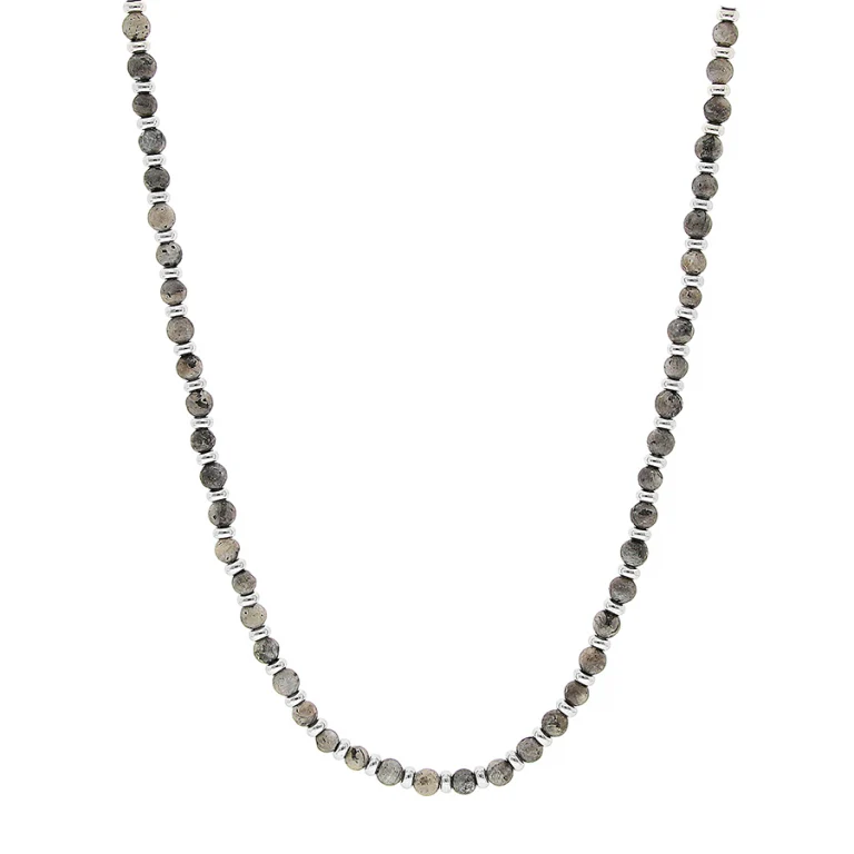 Collier long labradorite 55 cm – Acier | Azuline