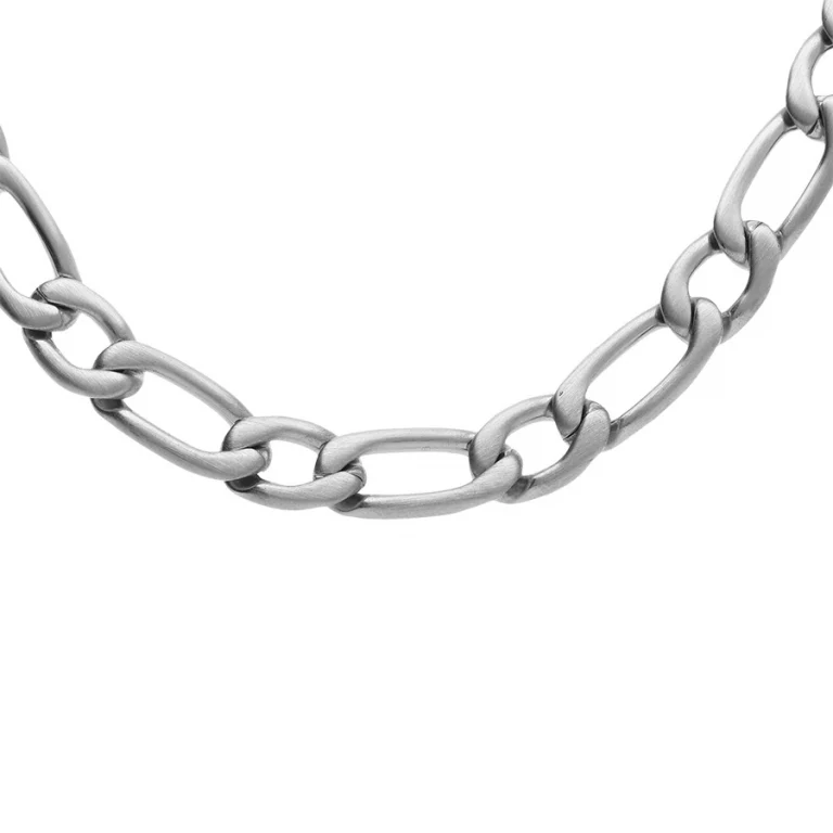 Collier long chainage satin 6mm 55 cm – Acier | Azuline