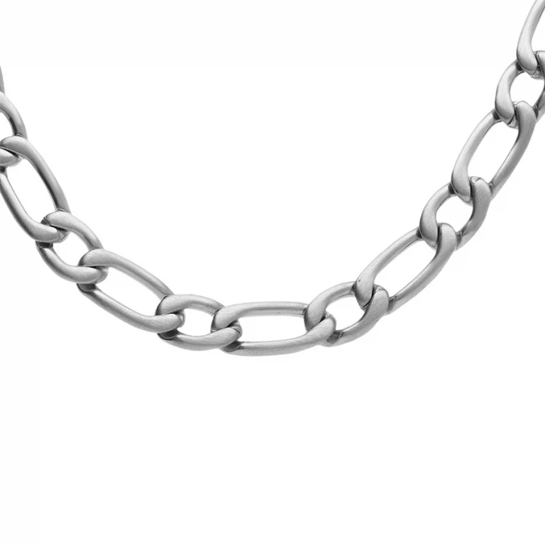 Collier long chainage satin 1+1 50 cm – Acier | Azuline