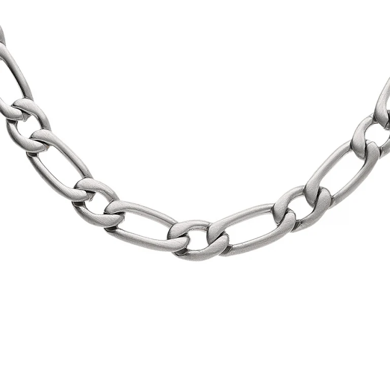 Collier long chainage satiné 1+1 55 cm – Acier | Azuline