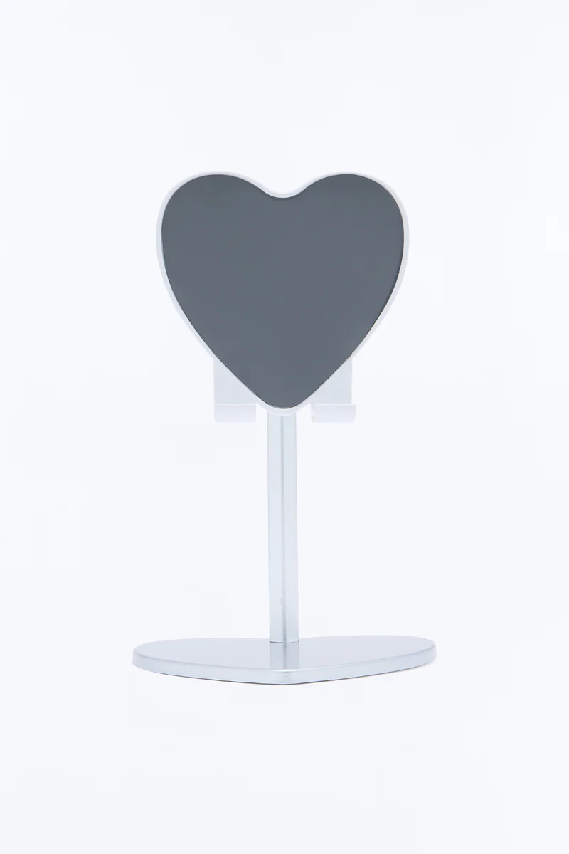 Heart Shape Phone Stand - Silver
