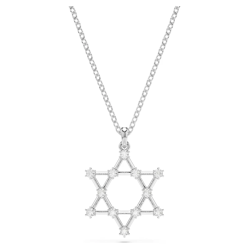 Pendentif Swarovski - Insigne - Étoile - Blanc & Argenté