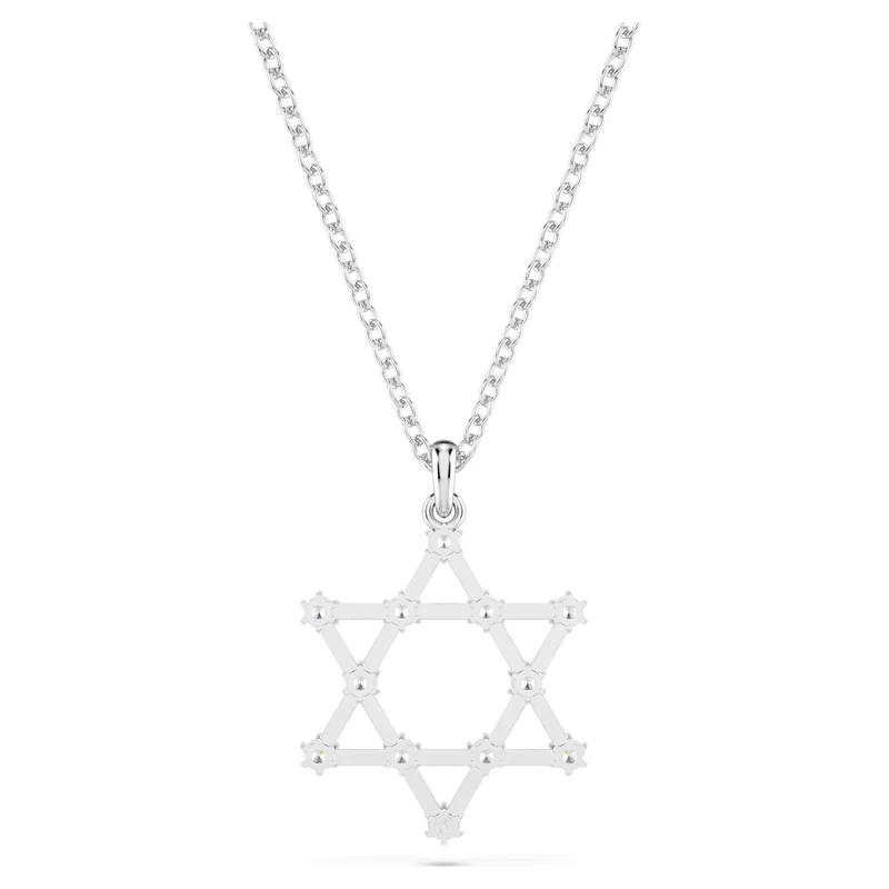 Pendentif Swarovski - Insigne - Étoile - Blanc & Argenté
