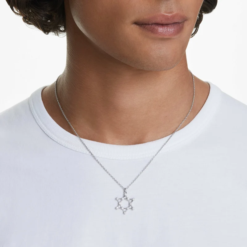Pendentif Swarovski - Insigne - Étoile - Blanc & Argenté