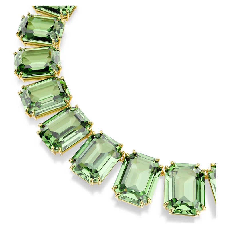 Collier Swarovski - Millenia - Taille octogonale - Vert & Doré