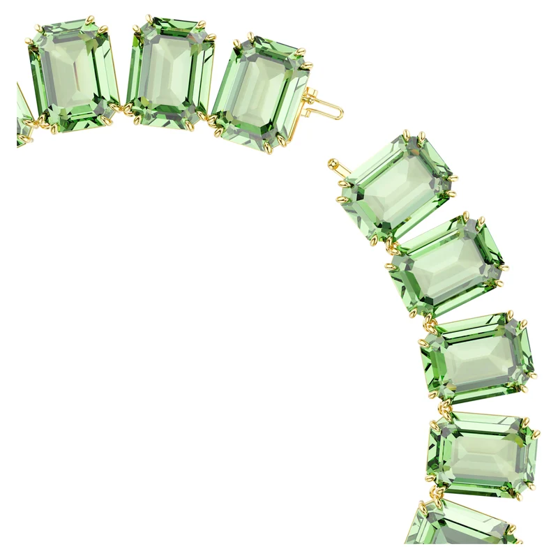 Collier Swarovski - Millenia - Taille octogonale - Vert & Doré