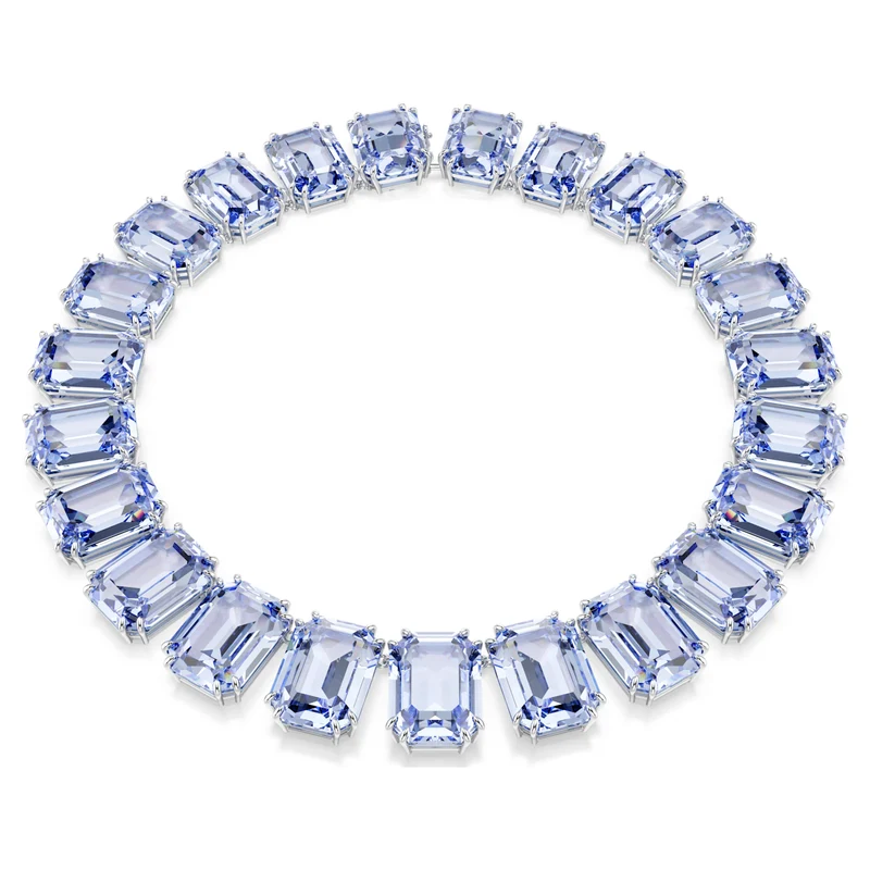 Collier Swarovski - Millenia - Taille octogonale - Cristaux oversize - Bleu & Argenté