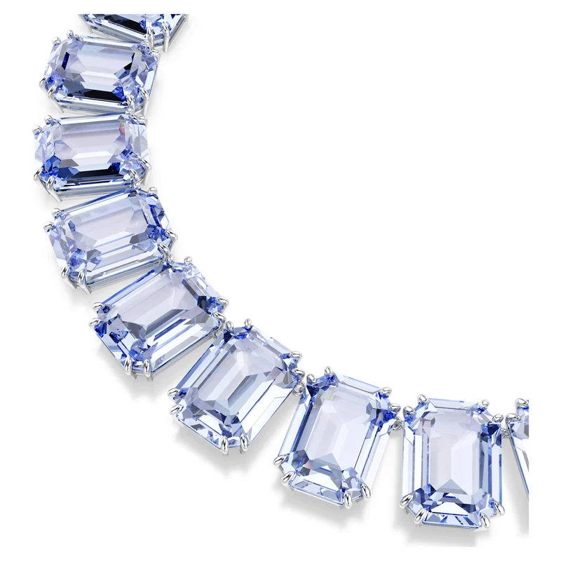 Collier Swarovski - Millenia - Taille octogonale - Cristaux oversize - Bleu & Argenté