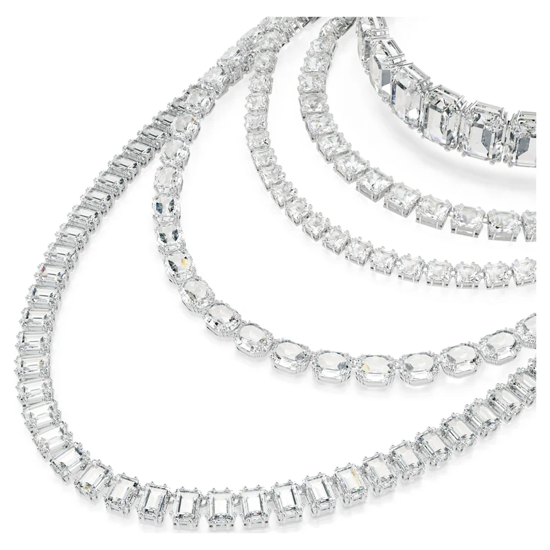 Collier Swarovski - Millenia - Tailles variées - Multi-rangs - Blanc & Argenté