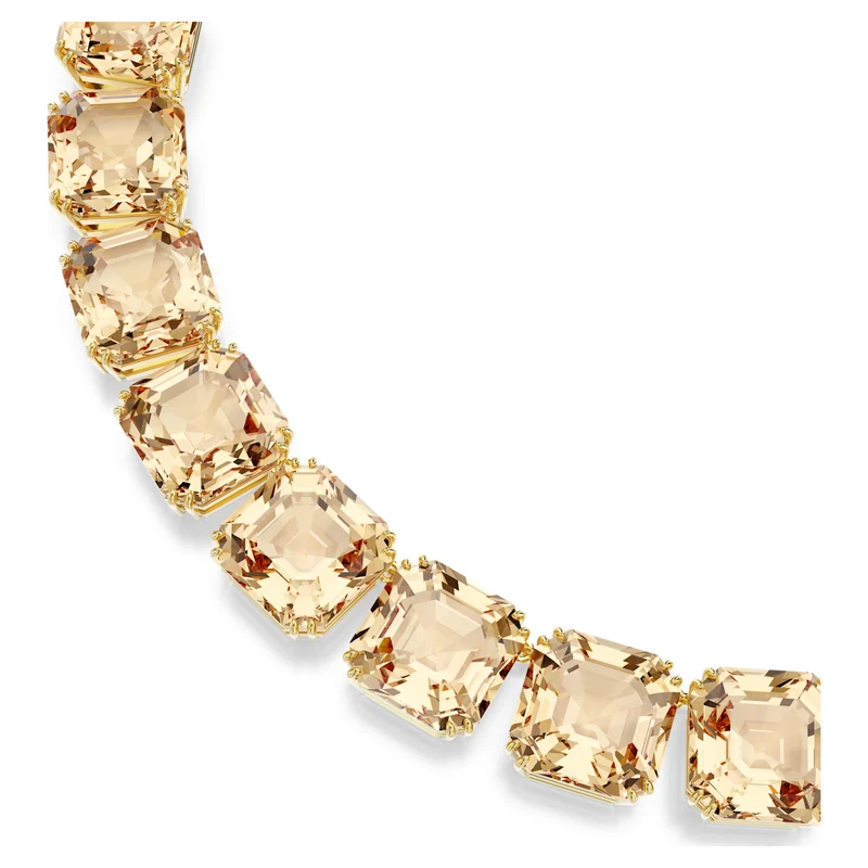 Collier Swarovski - Millenia - Taille octogonale - Marron & Doré