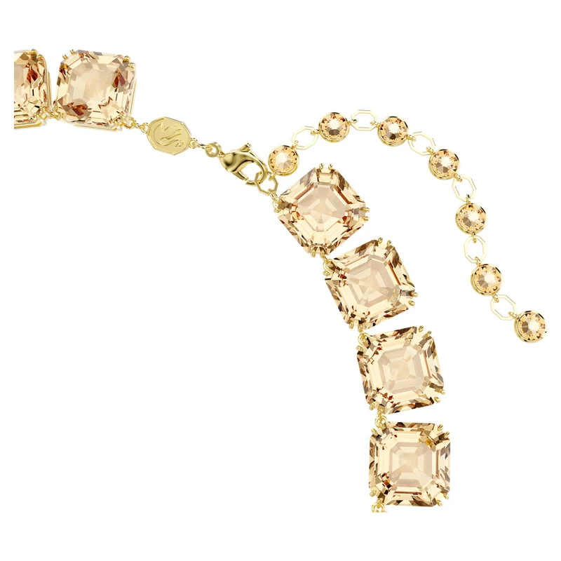 Collier Swarovski - Millenia - Taille octogonale - Marron & Doré