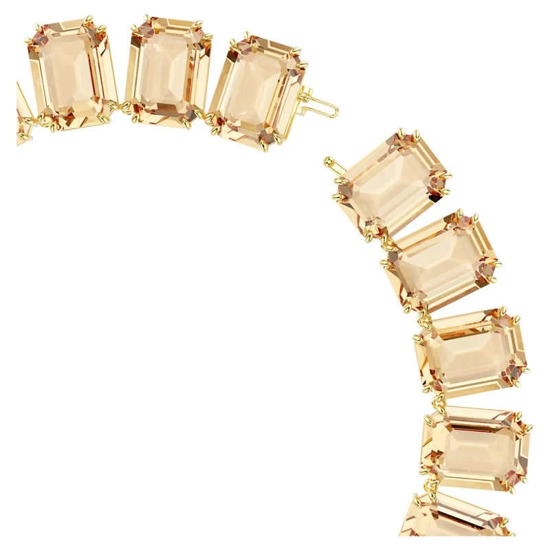 Collier Swarovski - Millenia - Taille octogonale - Cristaux oversize - Marron & Doré