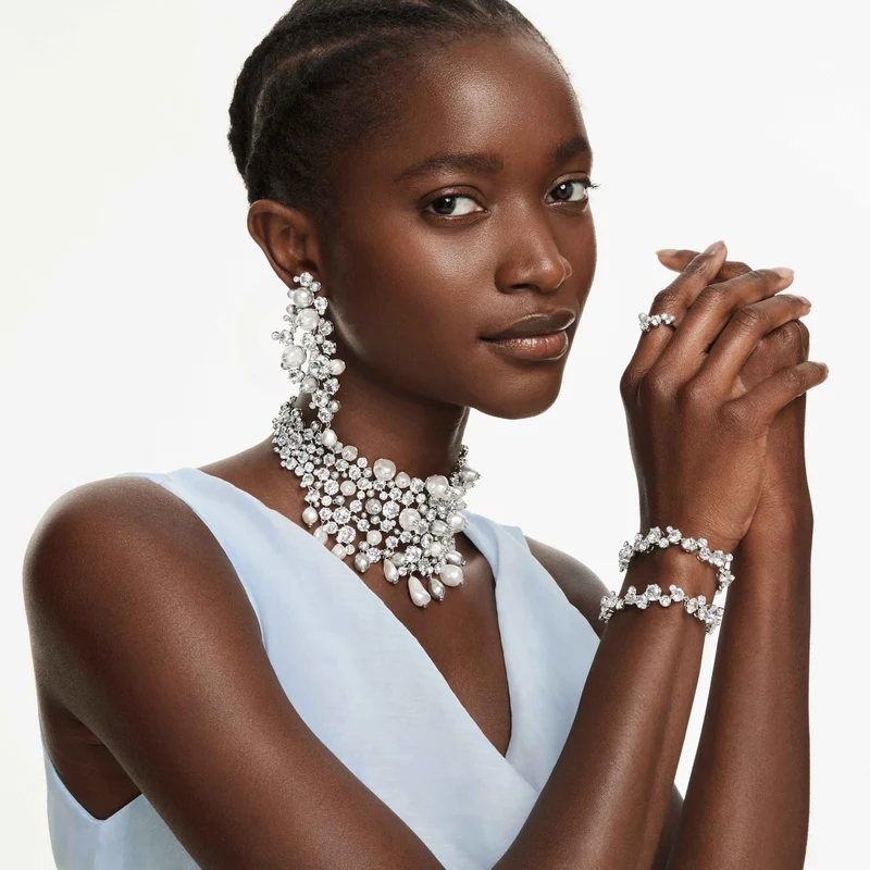 Collier Swarovski - Constella - Taille ronde - Blanc & Argenté