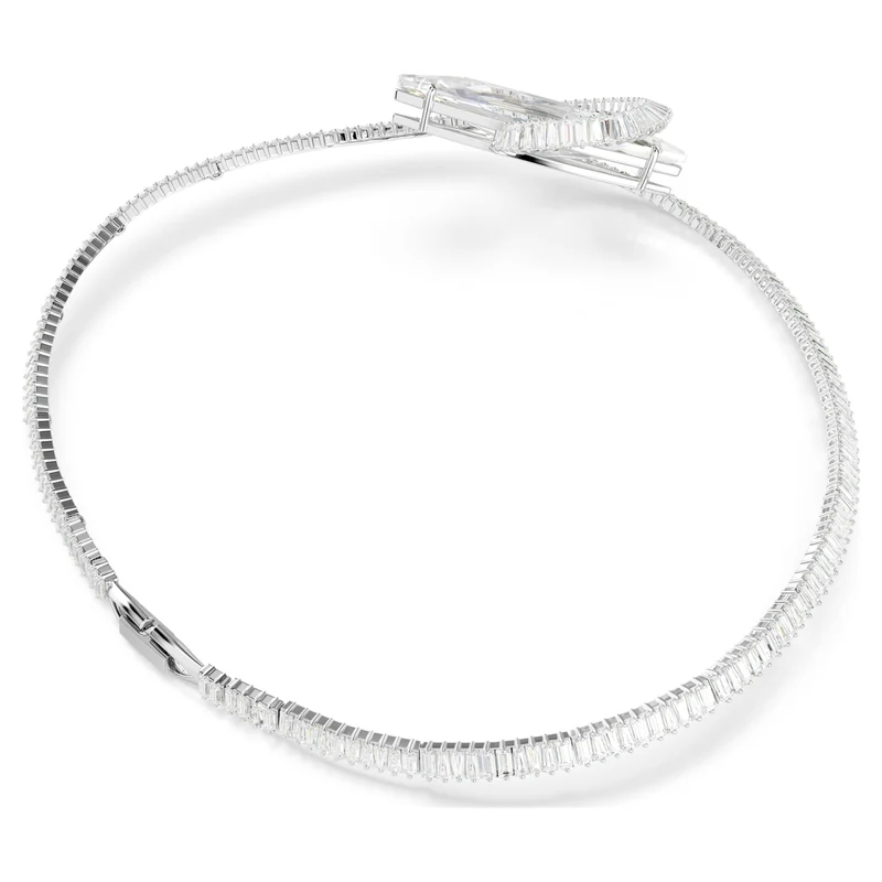 Collier Swarovski - Matrix - Taille baguette - Ras-de-cou - Blanc & Argenté