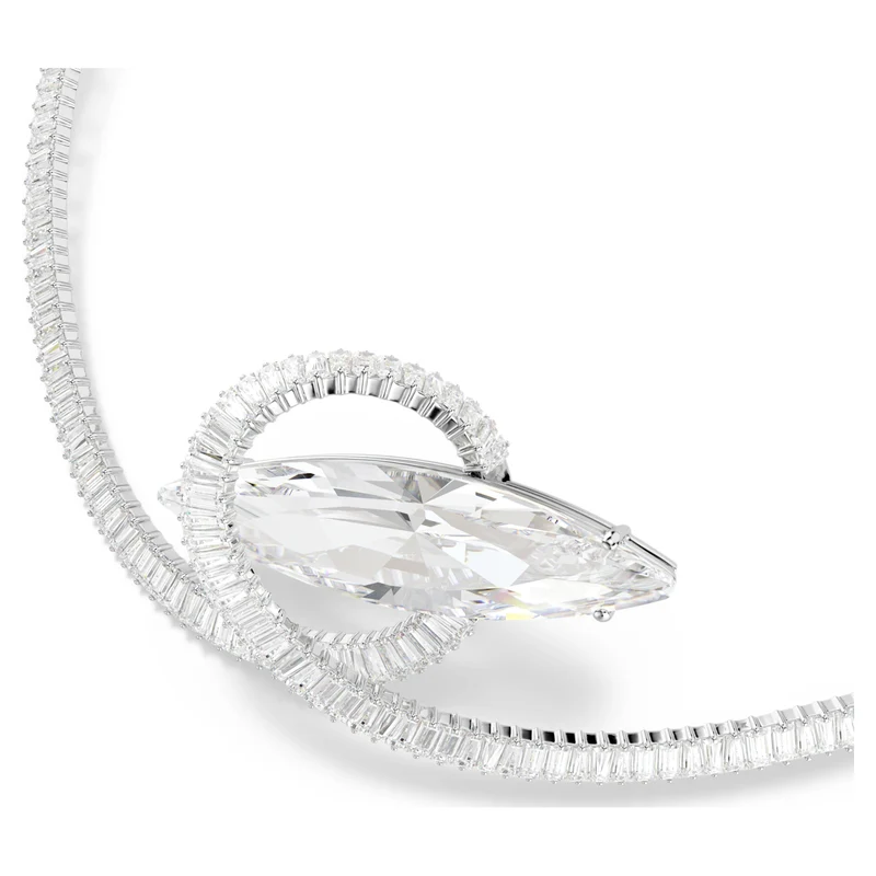 Collier Swarovski - Matrix - Taille baguette - Ras-de-cou - Blanc & Argenté