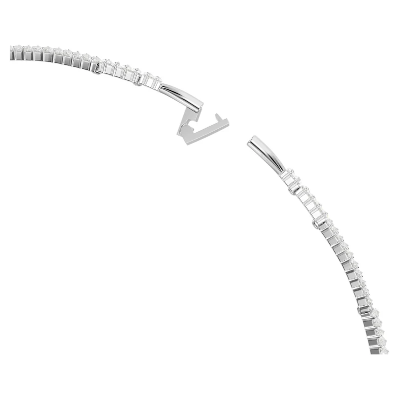 Collier Swarovski - Matrix - Taille baguette - Ras-de-cou - Blanc & Argenté