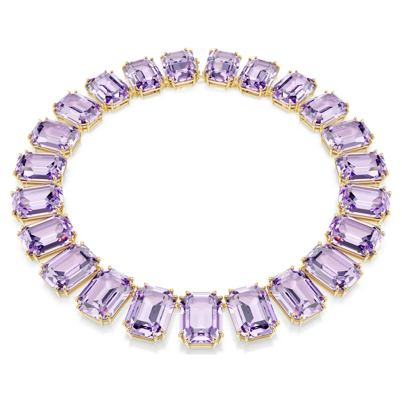 Collier Swarovski - Millenia - Octogonale - Violet & Doré