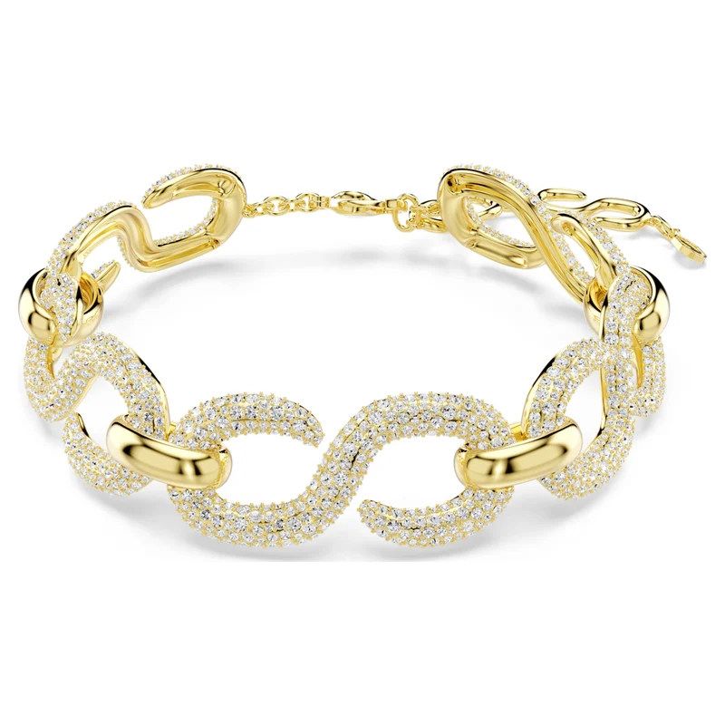 Collier Swarovski - Dextera - Taille ronde - Ras-de-cou - Blanc & Doré