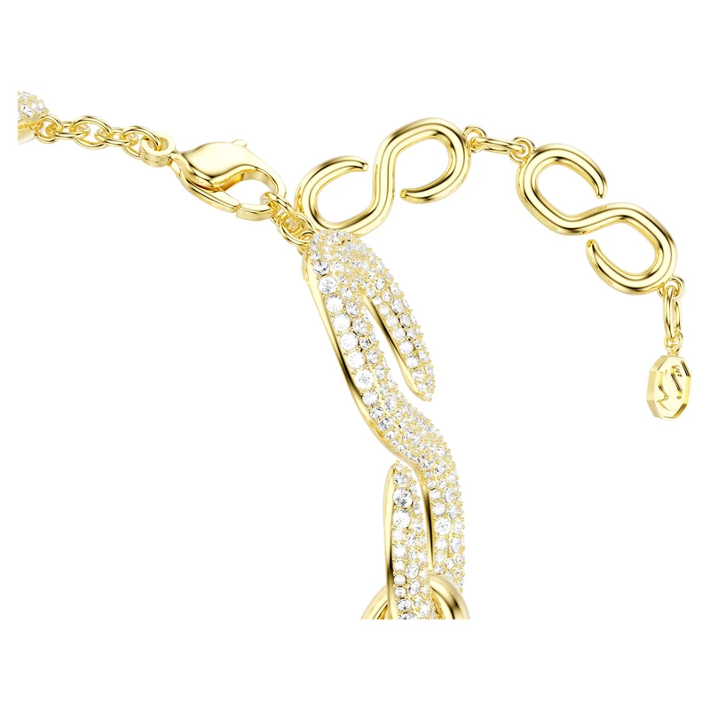 Collier Swarovski - Dextera - Taille ronde - Ras-de-cou - Blanc & Doré