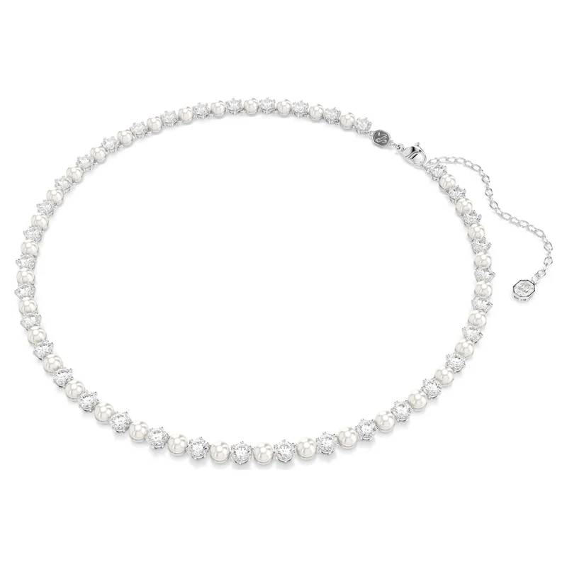 Parure Swarovski - Matrix - Taille ronde - Perle de cristal - Blanc & Argenté