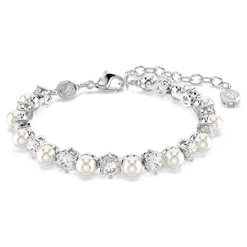 Parure Swarovski - Matrix - Taille ronde - Perle de cristal - Blanc & Argenté