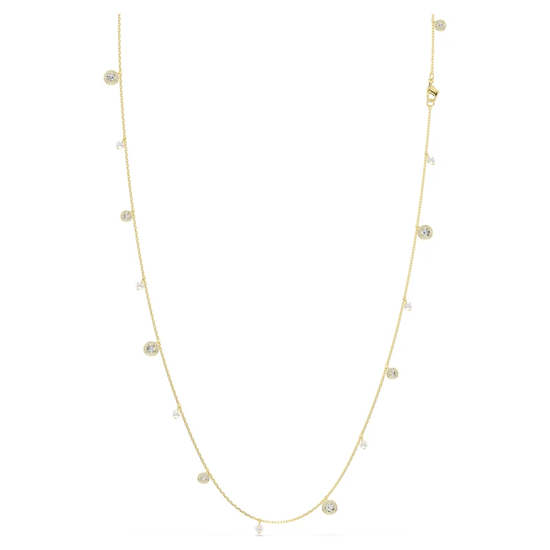 Collier Swarovski - Una Angelic - Taille ronde - Sautoir - Blanc & Doré