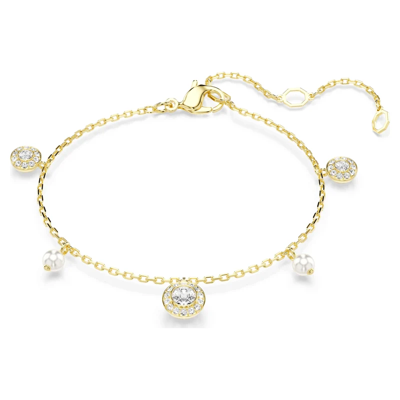 Collier Swarovski - Una Angelic - Taille ronde - Sautoir - Blanc & Doré