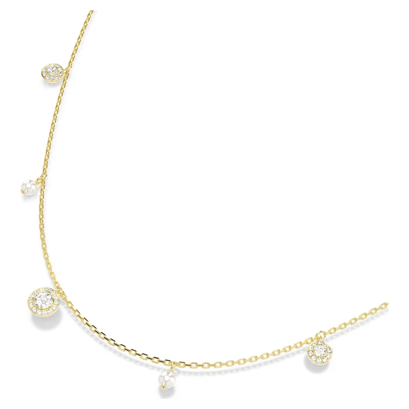 Collier Swarovski - Una Angelic - Taille ronde - Sautoir - Blanc & Doré