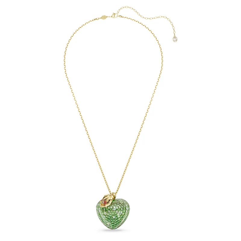 Pendentif Swarovski - Idyllia - Pomme - Tailles variées - Vert & Doré