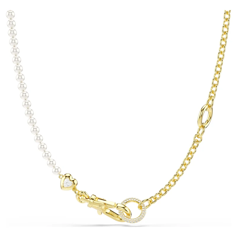 Collier Swarovski - Idyllia - Perle de cristal - 45-52 cm - Blanc & Doré