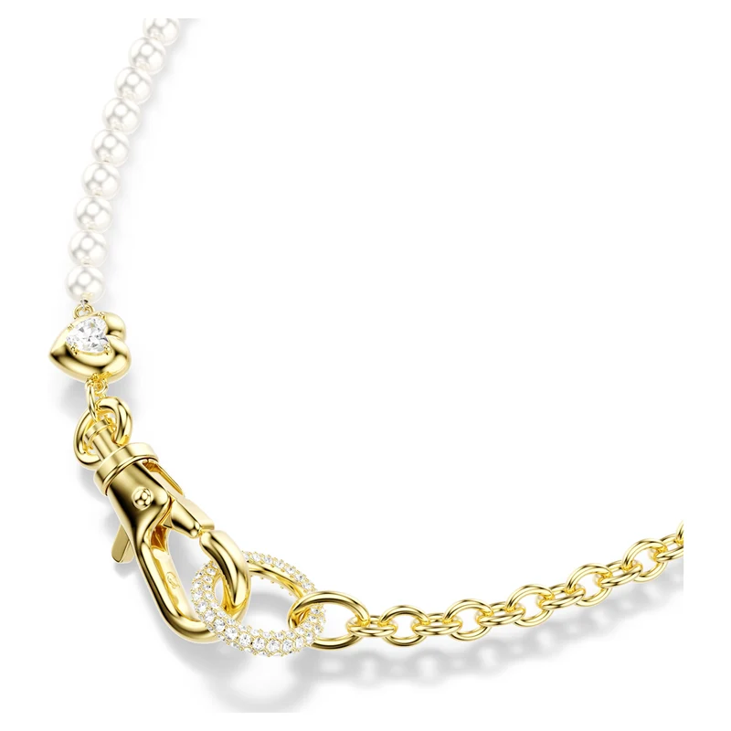 Collier Swarovski - Idyllia - Perle de cristal - 45-52 cm - Blanc & Doré