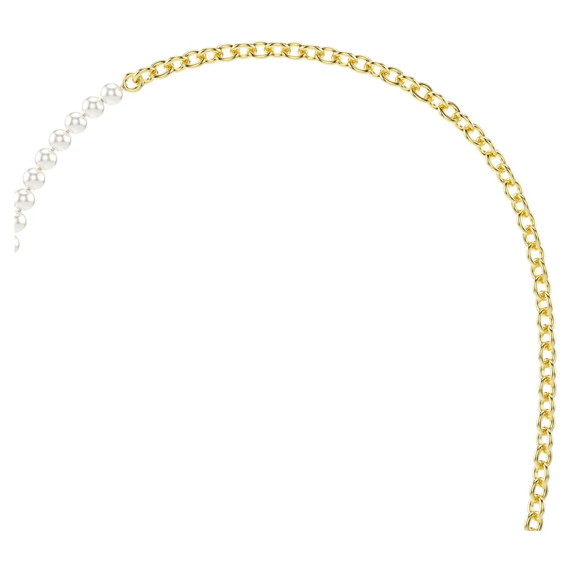 Collier Swarovski - Idyllia - Perle de cristal - 45-52 cm - Blanc & Doré