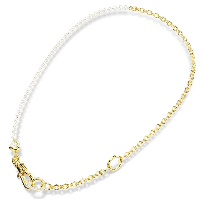Collier Swarovski - Idyllia - Perle de cristal - 45-52 cm - Blanc & Doré
