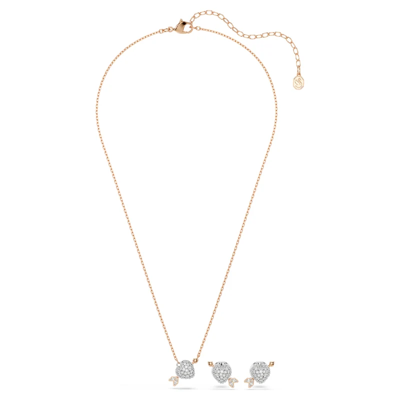 Parure Swarovski - Idyllia - Cœur avec flèche - Blanc & Rosé