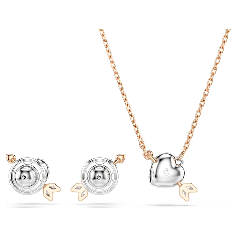 Parure Swarovski - Idyllia - Cœur avec flèche - Blanc & Rosé
