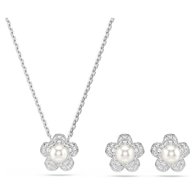 Parure Swarovski - Ariana Grande x Swarovski - Fleur - Longueur ajustable - Blanc & Argenté