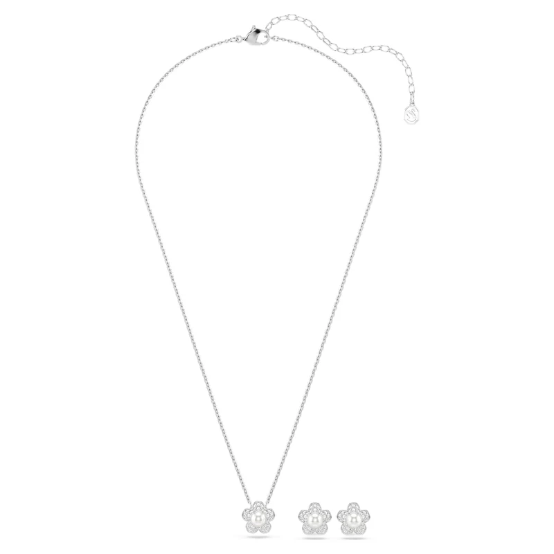 Parure Swarovski - Ariana Grande x Swarovski - Fleur - Longueur ajustable - Blanc & Argenté