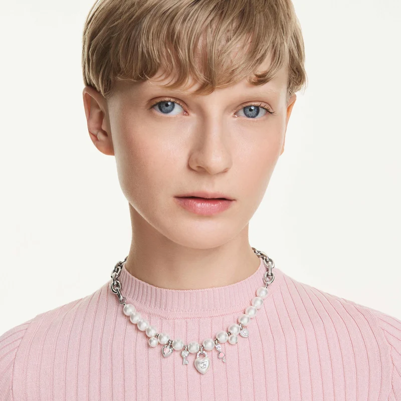 Collier Swarovski - Idyllia - Tailles variées - Blanc & Argenté