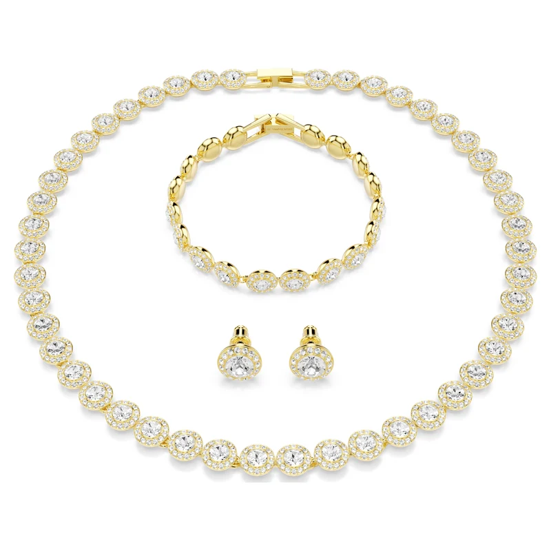 Parure Swarovski - Una Angelic - Taille Rond - Blanc & Doré
