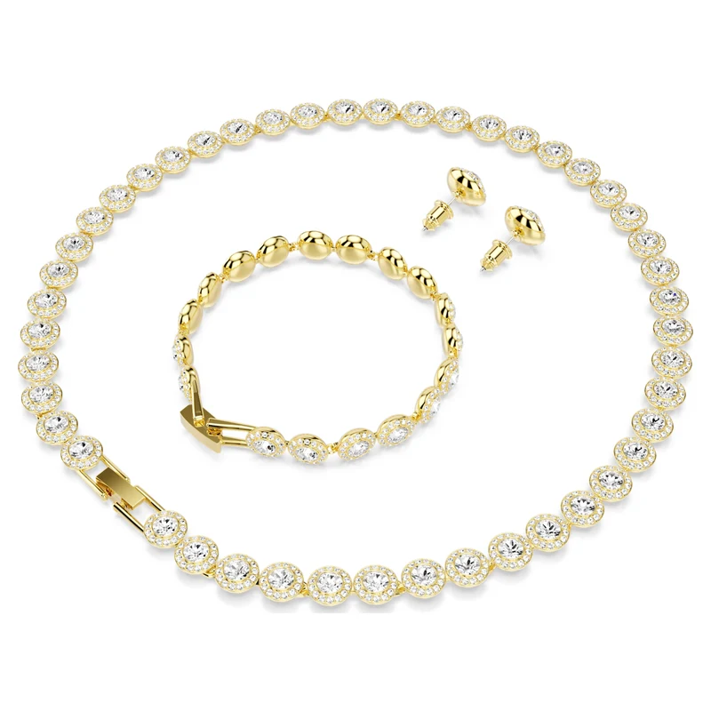 Parure Swarovski - Una Angelic - Taille Rond - Blanc & Doré