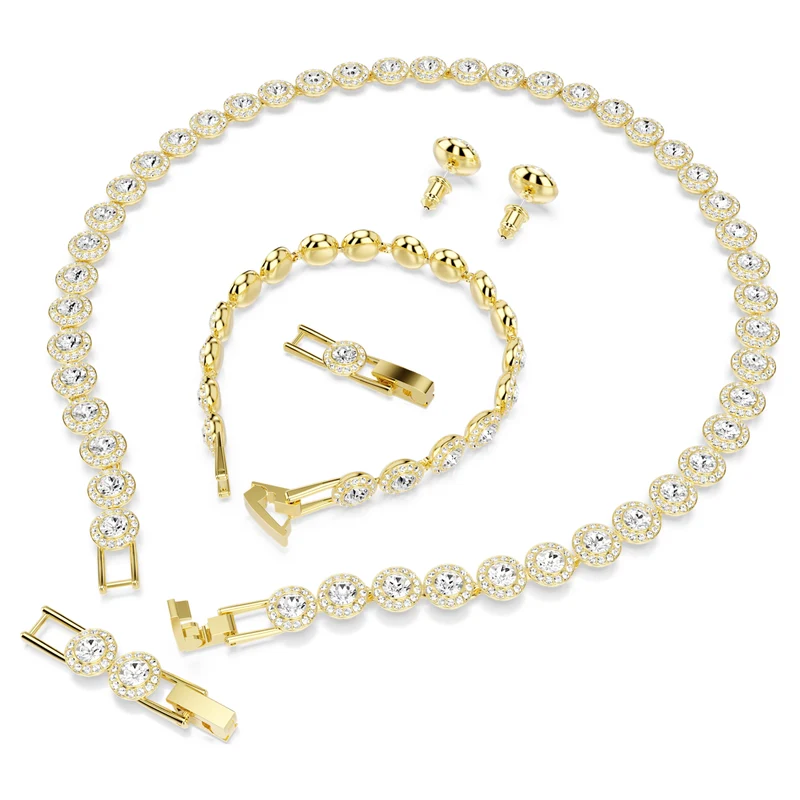 Parure Swarovski - Una Angelic - Taille Rond - Blanc & Doré