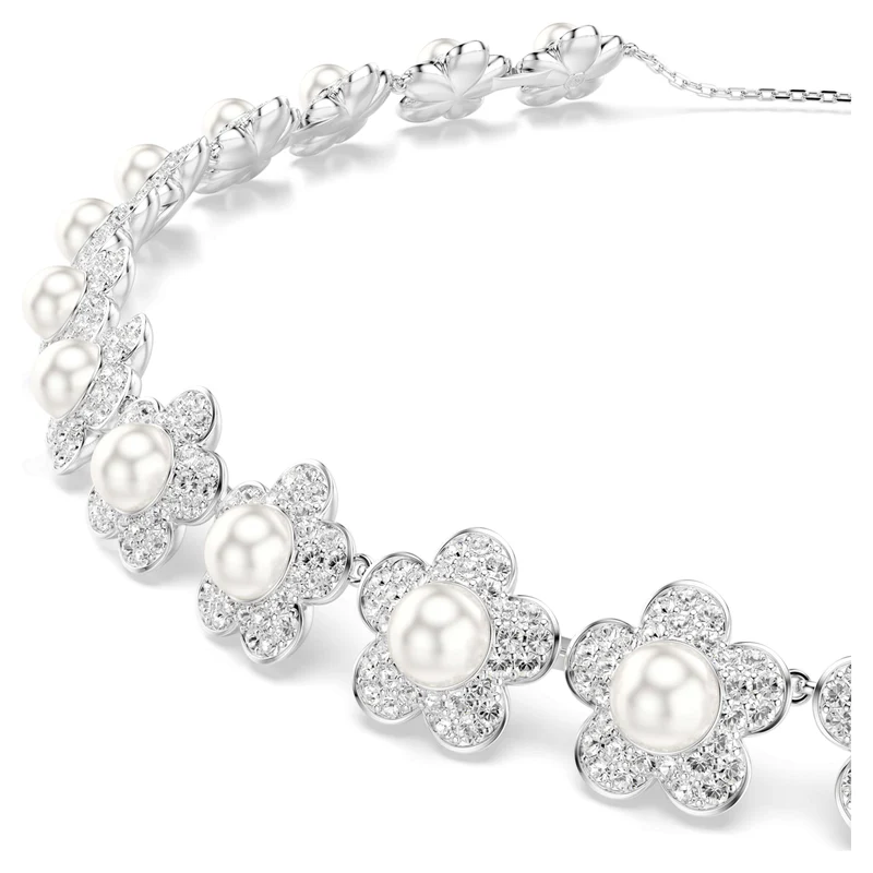 Collier Swarovski - Ariana Grande x Swarovski - Fleur - Perle de cristal - Blanc & Argenté