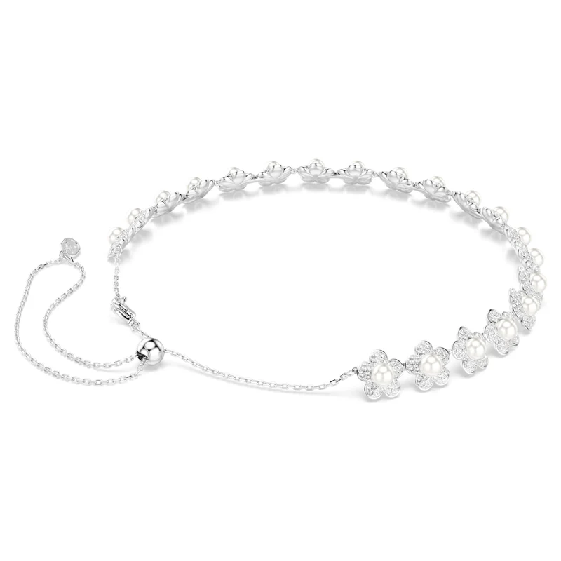 Collier Swarovski - Ariana Grande x Swarovski - Fleur - Perle de cristal - Blanc & Argenté
