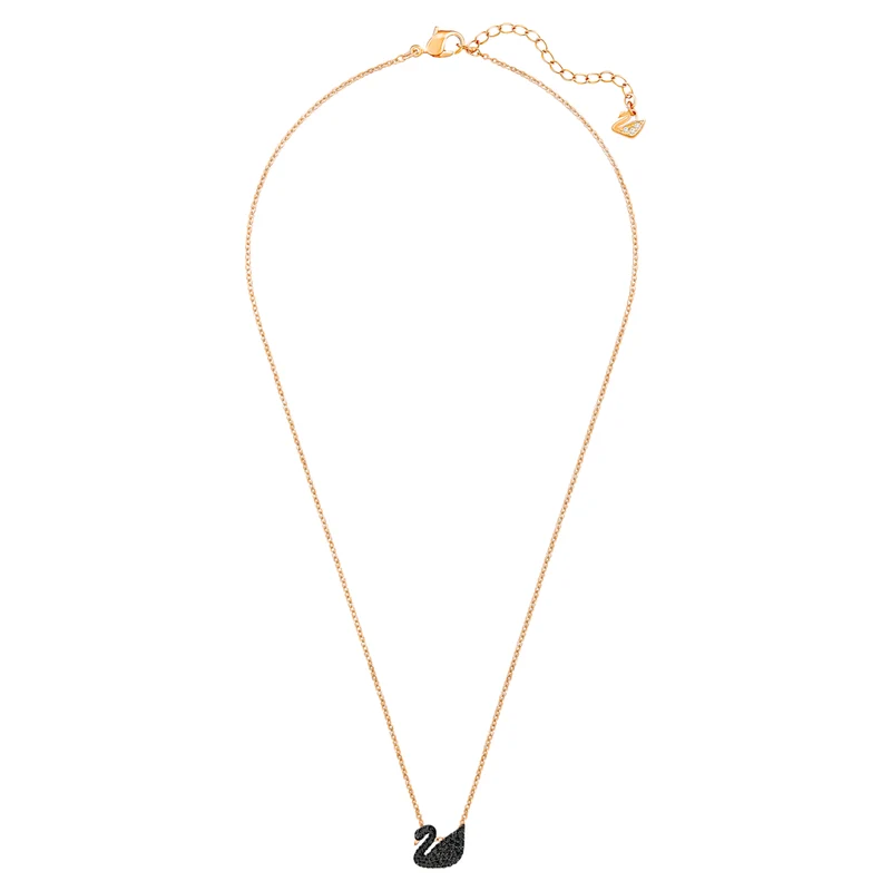 Pendentif Swarovski - Swan - Cygne - Pavé - Noir & Rosé
