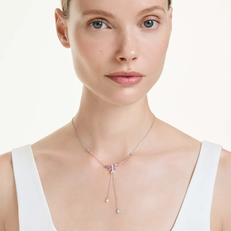 Collier Swarovski - Ariana Grande x Swarovski - Libellule - Perle de cristal - Multicolore & Argenté