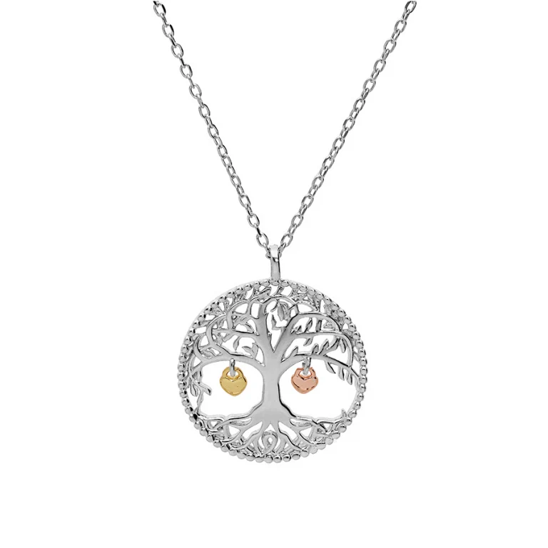Collier arbre de vie pampilles cœurs – Argent 925 rhodié | Azuline