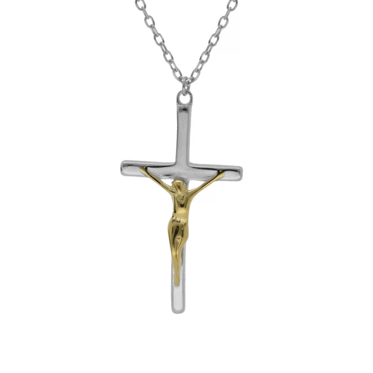 Collier croix – Argent 925 doré | Azuline