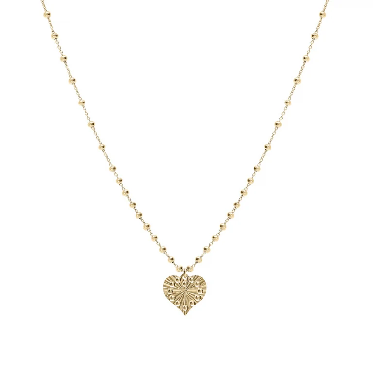 Collier cœur martelé – Argent 925 doré | Azuline
