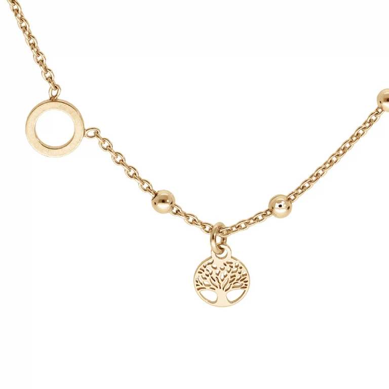 Collier cercle ajouré à pampilles – Argent 925 doré | Azuline